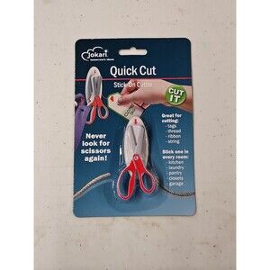 JOKARI QUICK CUT STICK-ON CUTTER SCISSORS FOR TAGS, THREAD, RIBBON, STRING New